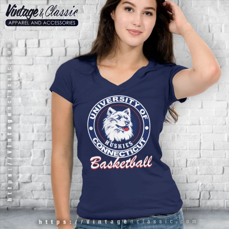 Uconn Huskies Basketball V Neck TShirt Uconn Huskies Basketball V Neck TShirt