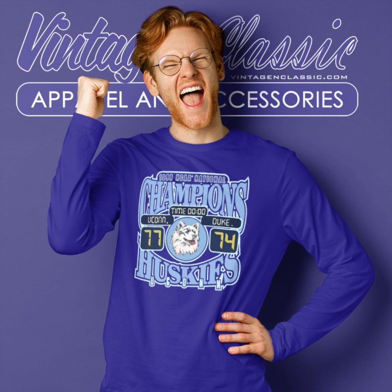 Uconn Huskies Duke Shirt 1999 Ncaa National Champs Long Sleeve Tee Uconn Huskies Duke Shirt 1999 Ncaa National Champs Long Sleeve Tee