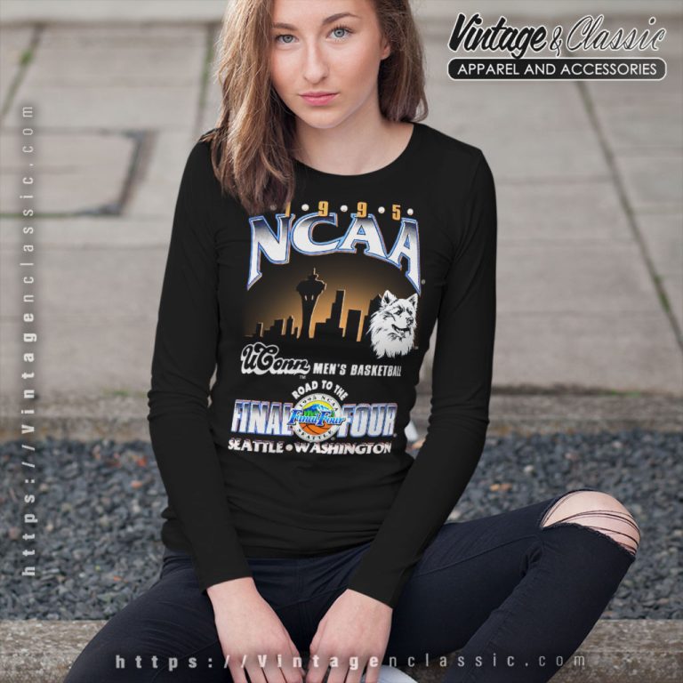 Uconn Huskies Shirt 1995 Final Four Basketball Long Sleeve Tee Uconn Huskies Shirt 1995 Final Four Basketball Long Sleeve Tee