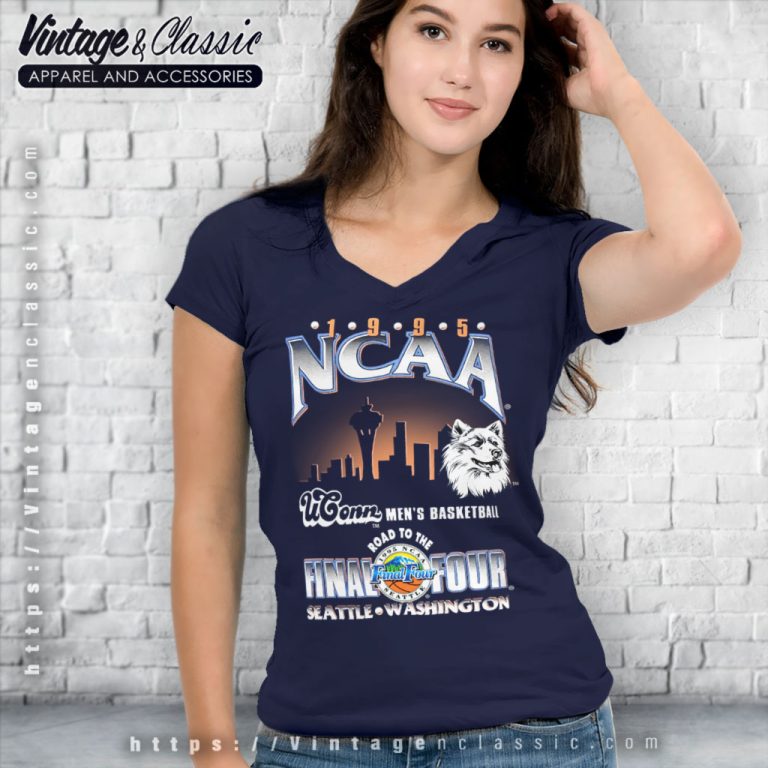 Uconn Huskies Shirt 1995 Final Four Basketball V Neck TShirt Uconn Huskies Shirt 1995 Final Four Basketball V Neck TShirt