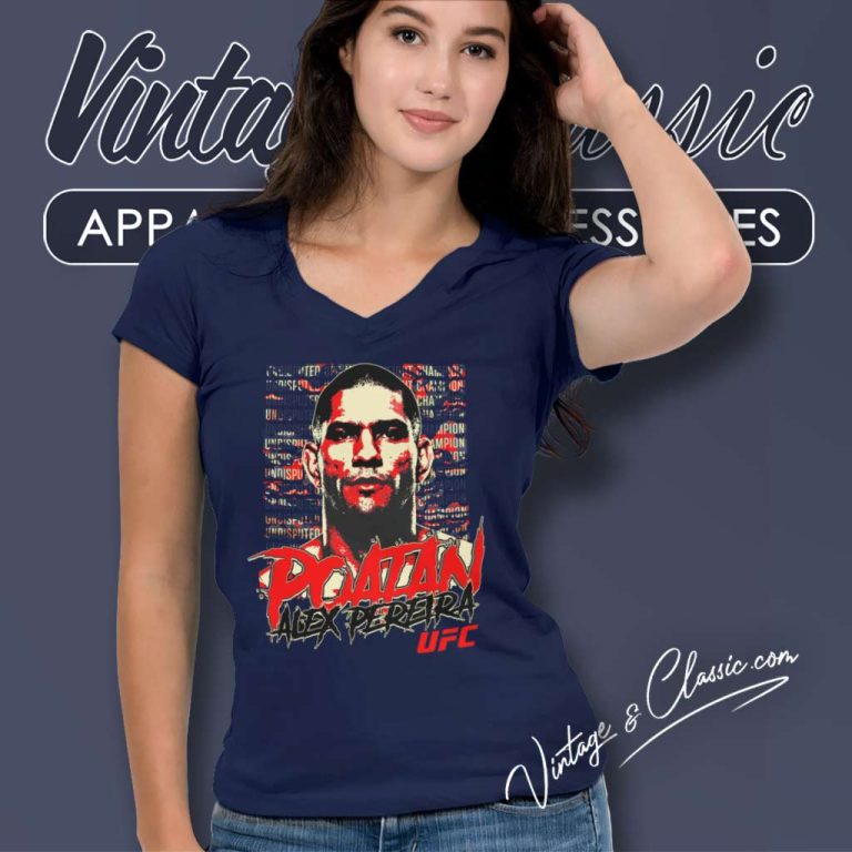 Ufc Alex Pereira Graphic V Neck TShirt Ufc Alex Pereira Graphic V Neck TShirt
