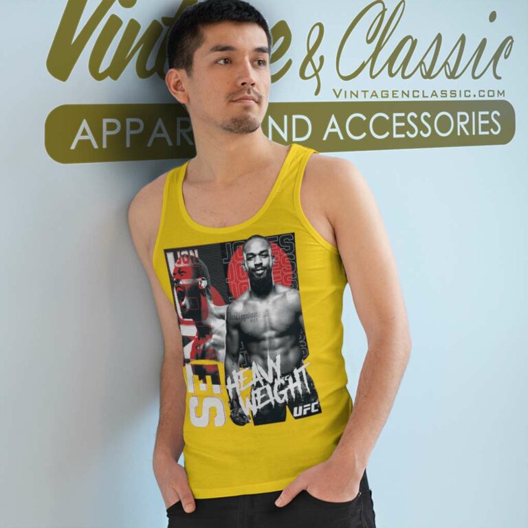 Ufc Heavyweight Jon Jones Split Graphic Tank Top Racerback Ufc Heavyweight Jon Jones Split Graphic Tank Top Racerback