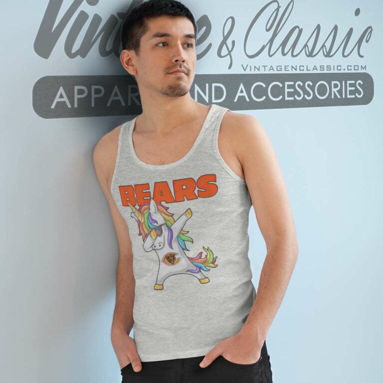 Unicorn Dabbing Chicago Bears Tank Top Racerback Unicorn Dabbing Chicago Bears Tank Top Racerback