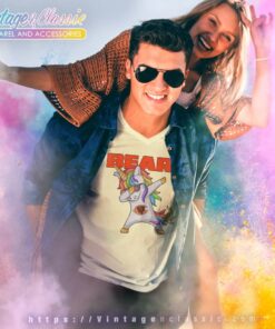 Unicorn Dabbing Chicago Bears V Neck TShirt