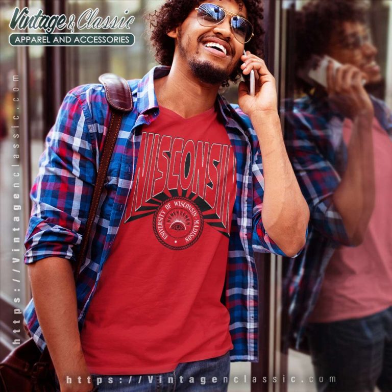 University Madison Wisconsin Vintage V Neck TShirt University Madison Wisconsin Vintage V Neck TShirt