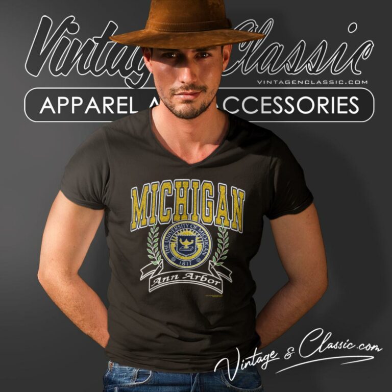 University Michigan Ann Arbor V Neck TShirt University Michigan Ann Arbor V Neck TShirt