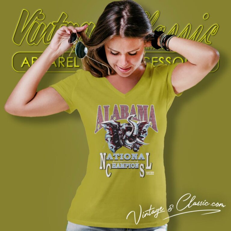 University Of Alabama Crimson Tide Football National Champions V Neck TShirt University Of Alabama Crimson Tide Football National Champions V Neck TShirt