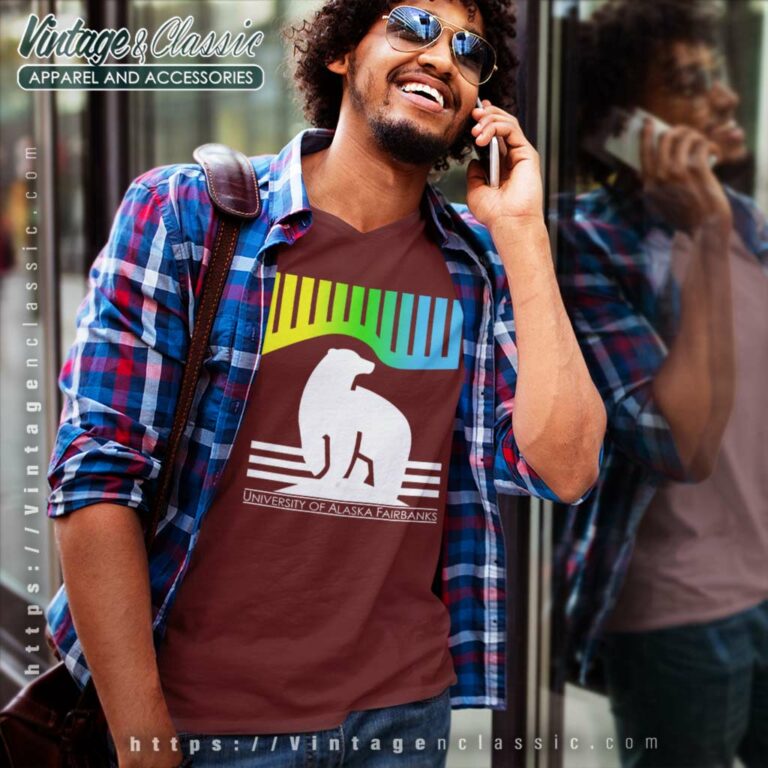 University Of Alaska Fairbanks V Neck TShirt University Of Alaska Fairbanks V Neck TShirt