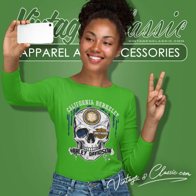University Of California Berkeley Harley Davidson Skull Long Sleeve Tee University Of California Berkeley Harley Davidson Skull Long Sleeve Tee