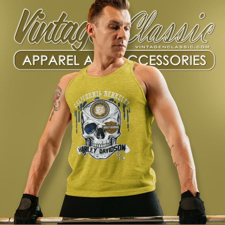 University Of California Berkeley Harley Davidson Skull Tank Top Racerback University Of California Berkeley Harley Davidson Skull Tank Top Racerback