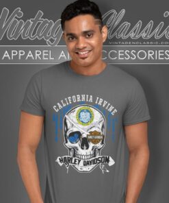University Of California Irvine Harley Davidson Skull T Shirt