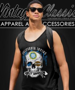 University Of California Irvine Harley Davidson Skull Tank Top Racerback