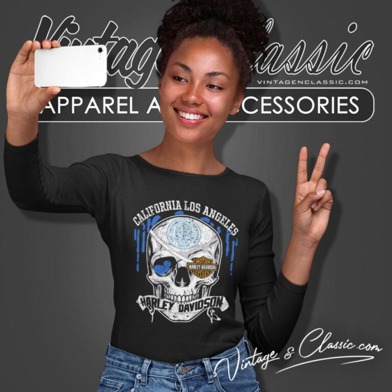 University Of California Los Angeles Harley Davidson Skull Long Sleeve Tee University Of California Los Angeles Harley Davidson Skull Long Sleeve Tee