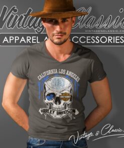 University Of California Los Angeles Harley Davidson Skull Shirt 5 University Of California Los Angeles Harley Davidson Skull V Neck TShirt