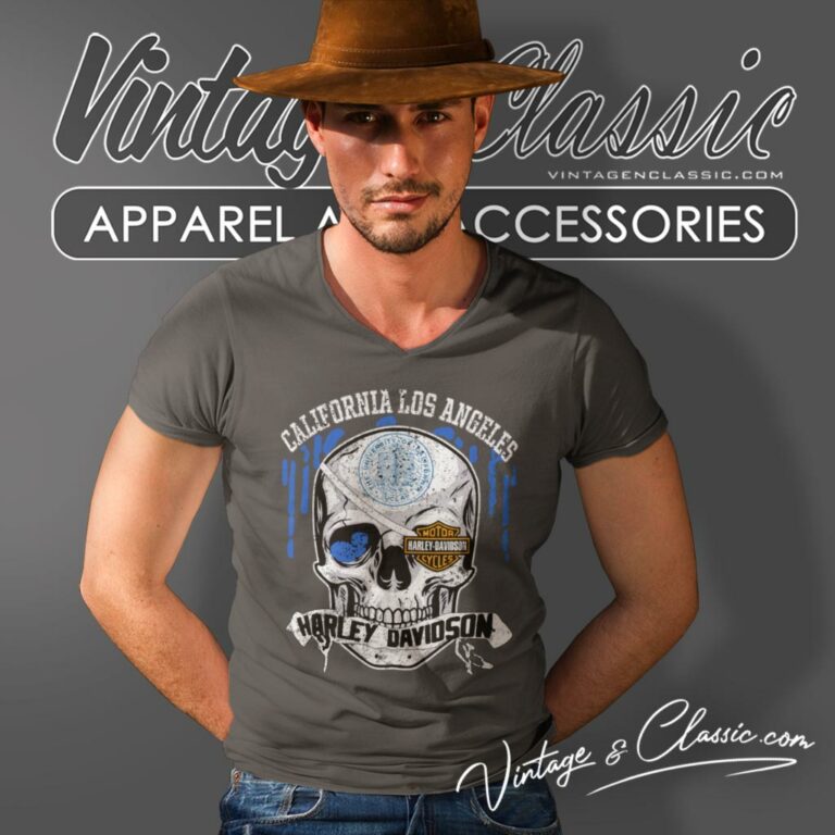 University Of California Los Angeles Harley Davidson Skull V Neck TShirt University Of California Los Angeles Harley Davidson Skull V Neck TShirt