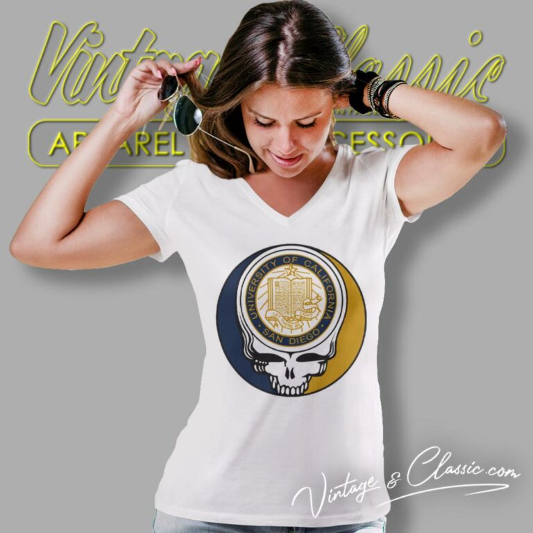 University Of California San Diego Grateful Dead Steal Your Face V Neck TShirt University Of California San Diego Grateful Dead Steal Your Face V Neck TShirt