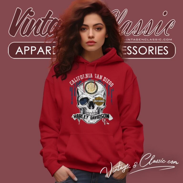 University Of California San Diego Harley Davidson Skull Hoodie University Of California San Diego Harley Davidson Skull Hoodie