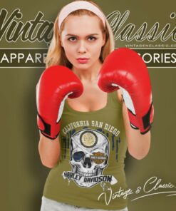 University Of California San Diego Harley Davidson Skull Tank Top Racerback
