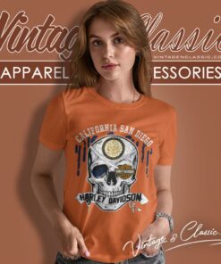University Of California San Diego Harley Davidson Skull Women T Shirt