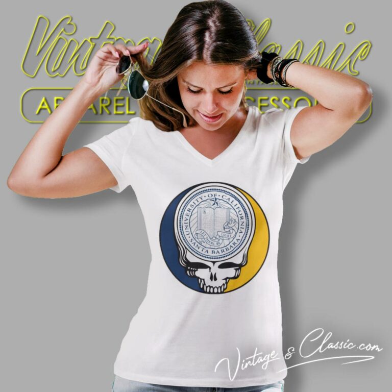 University Of California Santa Barbara Grateful Dead Steal Your Face V Neck TShirt University Of California Santa Barbara Grateful Dead Steal Your Face V Neck TShirt