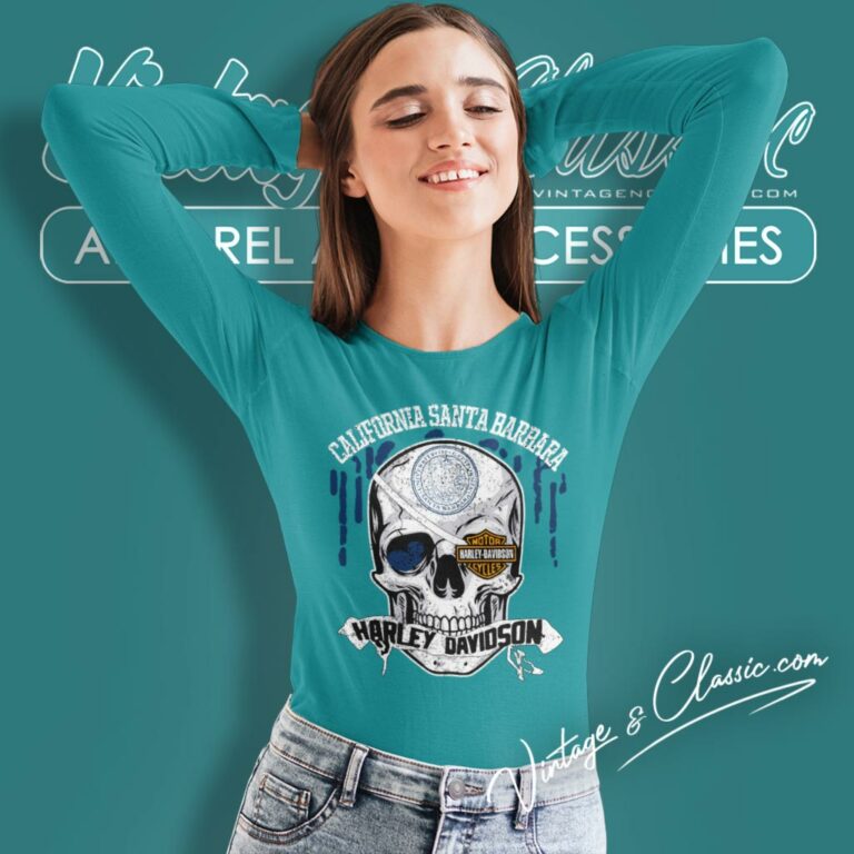 University Of California Santa Barbara Harley Davidson Skull Long Sleeve Tee University Of California Santa Barbara Harley Davidson Skull Long Sleeve Tee