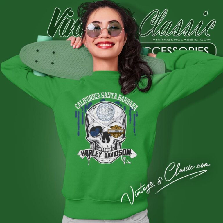 University Of California Santa Barbara Harley Davidson Skull Sweatshirt University Of California Santa Barbara Harley Davidson Skull Sweatshirt