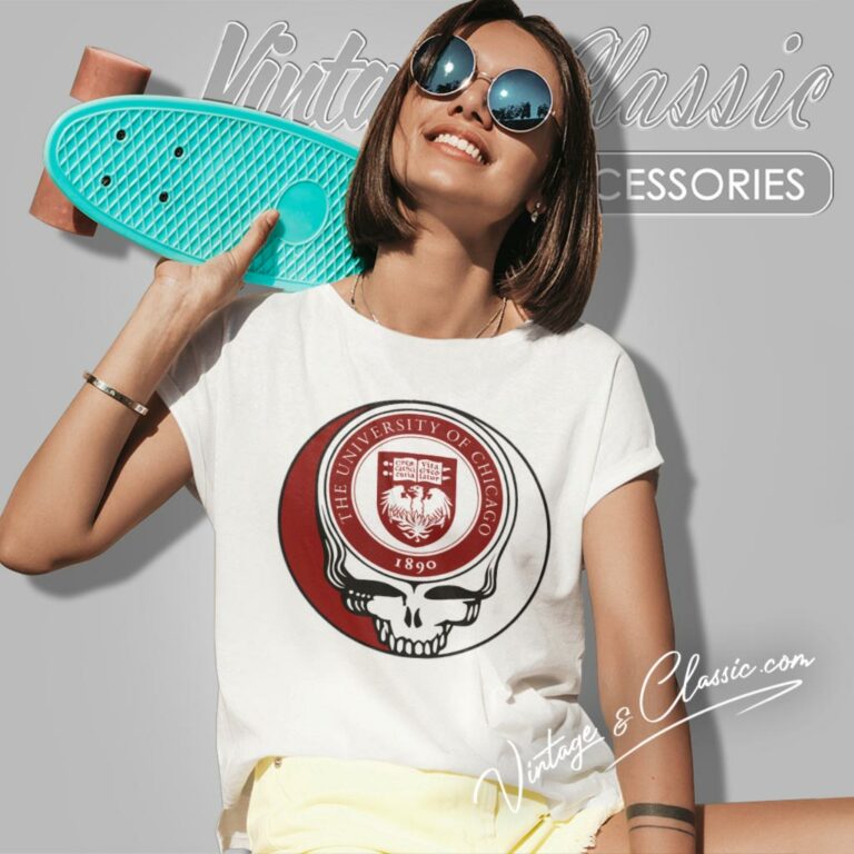 University Of Chicago Grateful Dead Steal Your Face Women T Shirt University Of Chicago Grateful Dead Steal Your Face Women T Shirt