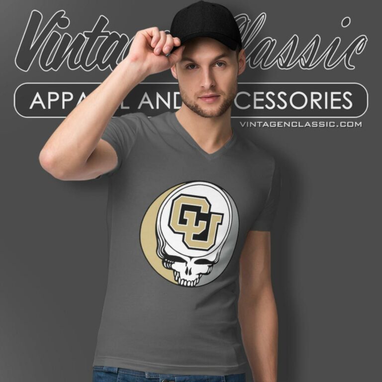 University Of Colorado Boulder Grateful Dead Steal Your Face V Neck TShirt University Of Colorado Boulder Grateful Dead Steal Your Face V Neck TShirt