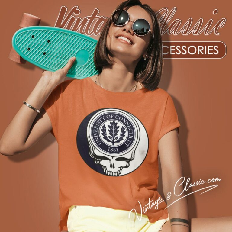 University Of Connecticut Grateful Dead Steal Your Face Women T Shirt University Of Connecticut Grateful Dead Steal Your Face Women T Shirt