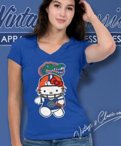 University Of Florida Gators Hello Kitty V Neck TShirt