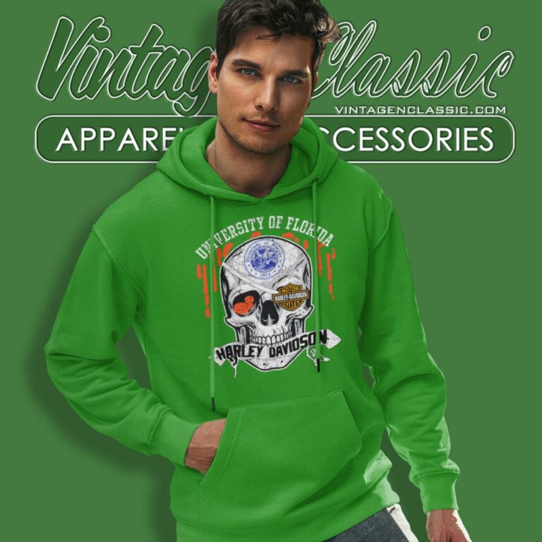 University Of Florida Harley Davidson Skull Hoodie University Of Florida Harley Davidson Skull Hoodie