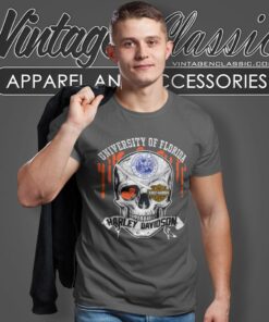 University Of Florida Harley Davidson Skull T Shirt