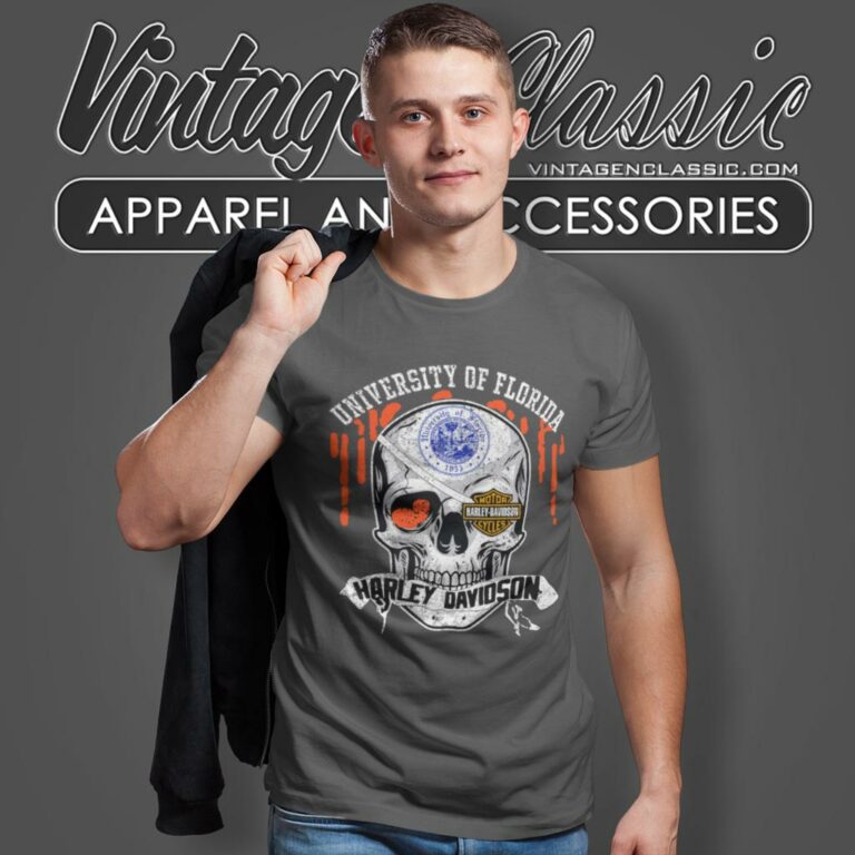 University Of Florida Harley Davidson Skull T Shirt University Of Florida Harley Davidson Skull T Shirt