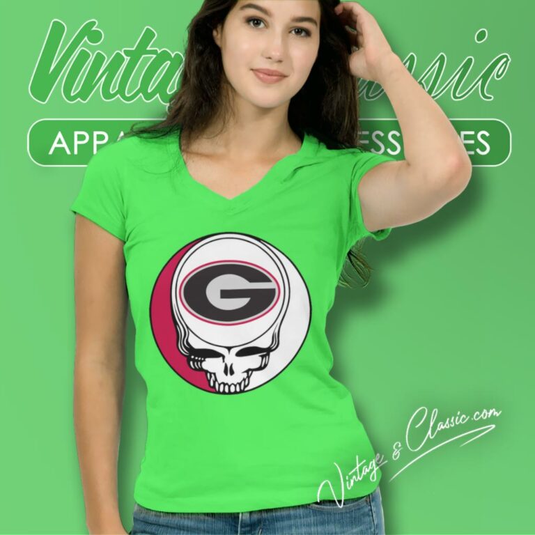 University Of Georgia Grateful Dead Steal Your Face V Neck TShirt University Of Georgia Grateful Dead Steal Your Face V Neck TShirt