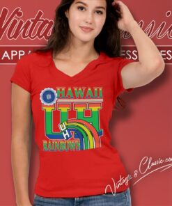 University Of Hawaii Rainbow Shirt 5 University Of Hawaii Rainbow V Neck TShirt
