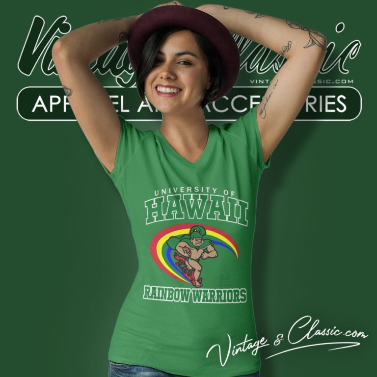 University Of Hawaii Rainbow Warriors V Neck TShirt University Of Hawaii Rainbow Warriors V Neck TShirt