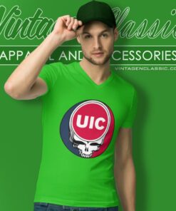 University Of Illinois Chicago Grateful Dead Steal Your Face V Neck TShirt