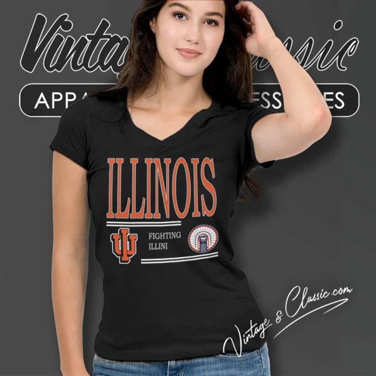 University Of Illinois Fighting Illini V Neck TShirt University Of Illinois Fighting Illini V Neck TShirt
