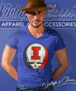University Of Illinois Urbana Champaign Grateful Dead Steal Your Face V Neck TShirt