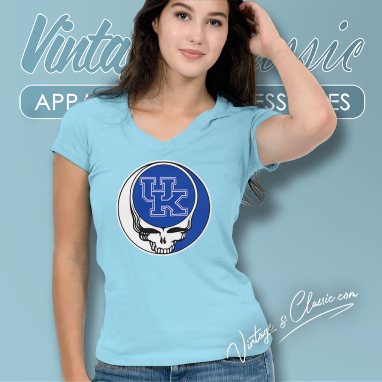 University Of Kentucky Grateful Dead Steal Your Face V Neck TShirt University Of Kentucky Grateful Dead Steal Your Face V Neck TShirt