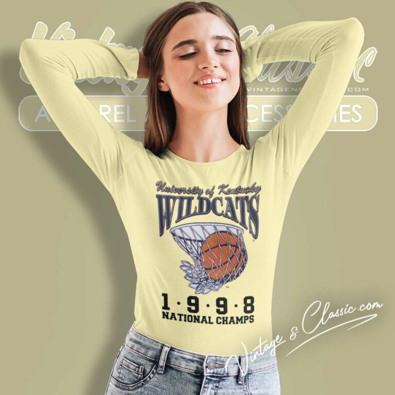 University Of Kentucky Wildcats Basketball 1998 National Champs Long Sleeve Tee University Of Kentucky Wildcats Basketball 1998 National Champs Long Sleeve Tee