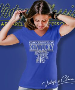 University Of Kentucky Wildcats Big Logo V Neck TShirt