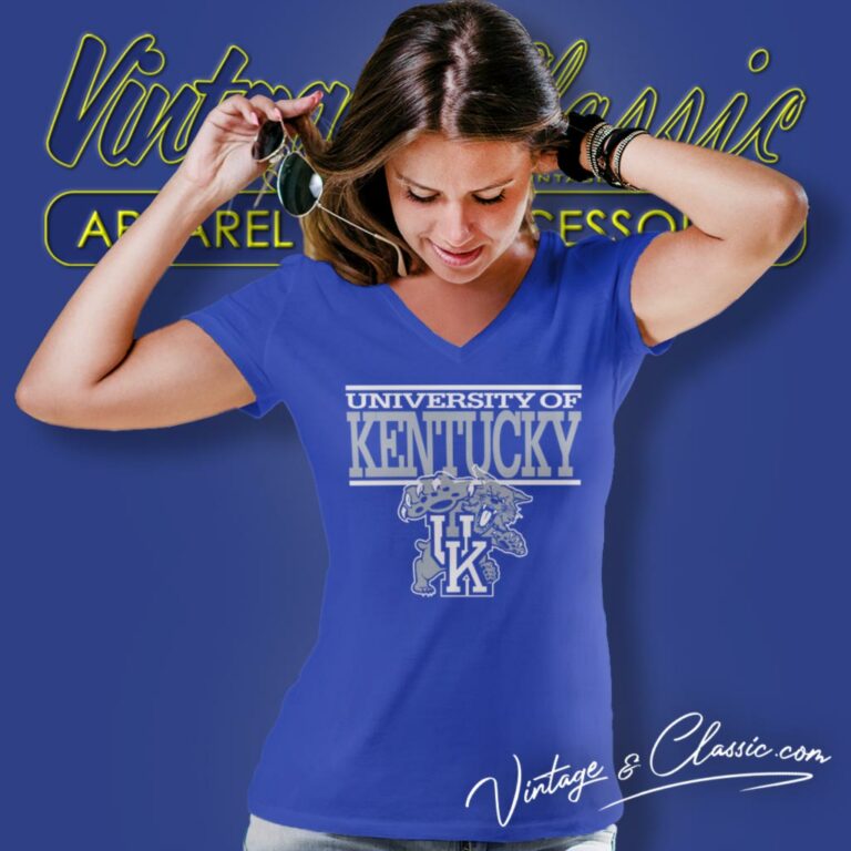 University Of Kentucky Wildcats Big Logo V Neck TShirt University Of Kentucky Wildcats Big Logo V Neck TShirt