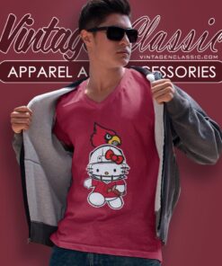 University Of Louisville Cardinals Hello Kitty V Neck TShirt