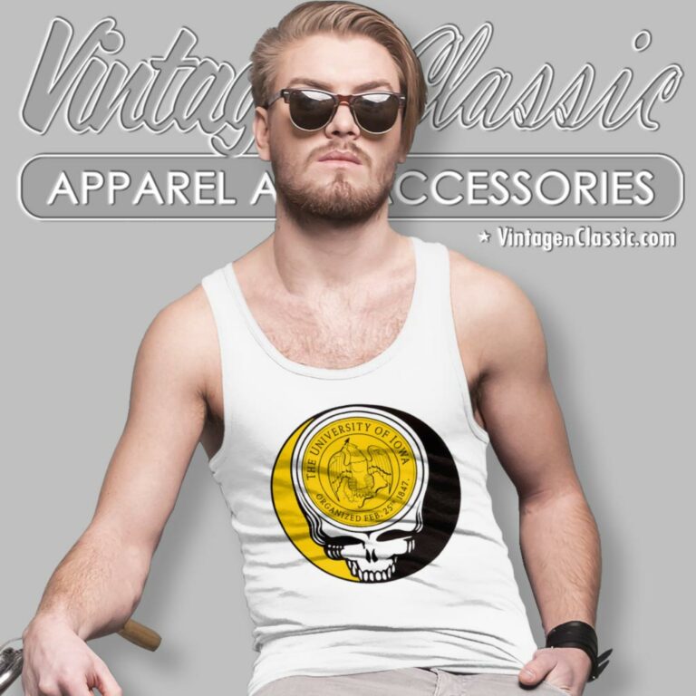 University Of Lowa Grateful Dead Steal Your Face Tank Top Racerback University Of Lowa Grateful Dead Steal Your Face Tank Top Racerback