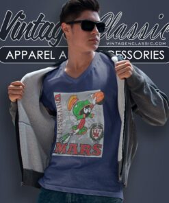 University Of Mars Looney Tunes Shirt Nike Jumpman Style Marvin The Martian V Neck TShirt