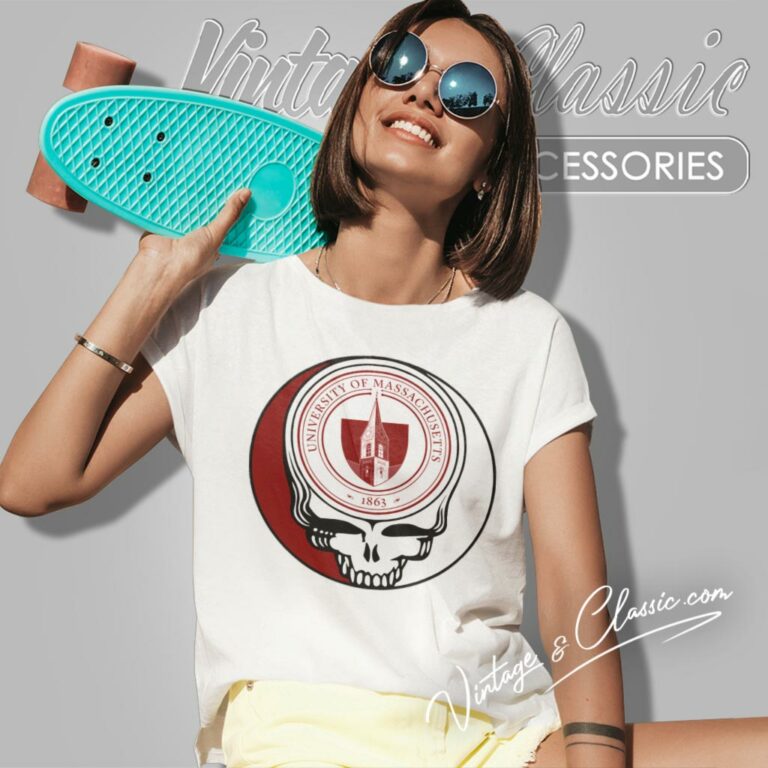 University Of Massachusetts Amherst Grateful Dead Steal Your Face Women T Shirt University Of Massachusetts Amherst Grateful Dead Steal Your Face Women T Shirt