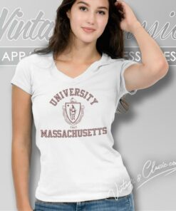 University Of Massachusetts Logo V Neck TShirt