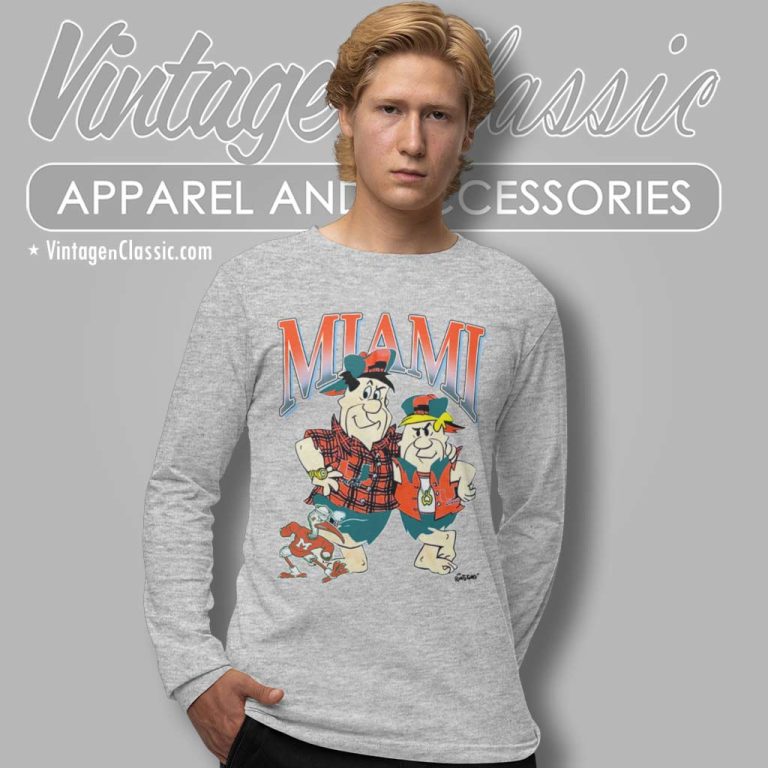 University Of Miami Hurricanes Flintstones Long Sleeve Tee University Of Miami Hurricanes Flintstones Long Sleeve Tee