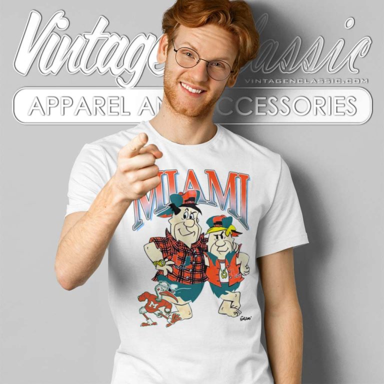 University Of Miami Hurricanes Flintstones T Shirt University Of Miami Hurricanes Flintstones T Shirt